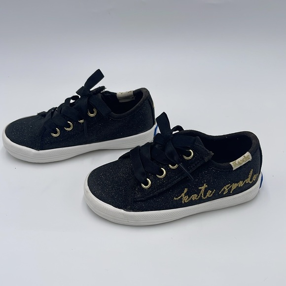 Kate Spade x Keds Black Glitter Sneakers Lace Toddler Size US 5M - Picture 4 of 13
